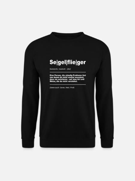 Segelflieger Segelflugzeug Pilot Gleitflugzeug - Unisex Pullover - Schwarz