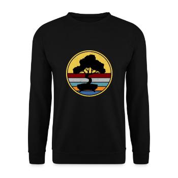 Bonsai Baum Japan Natur Bonsaibaum Pflanze Garten - Unisex Pullover - Schwarz - Vorne - Alina (178cm) & Michal (187cm)