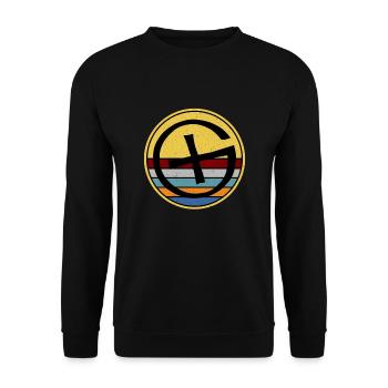 Geocaching GPS Cache Geocacher Coordinates Nature - Unisex Sweatshirt - black - Front - Alina (178cm) & Michal (187cm)