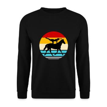 Voltige cheval équitation Courses De Gymnastique Acrobatie - Sweat-shirt Unisexe - noir - Devant - Alina (178cm) & Michal (187cm)