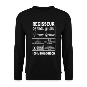 Regisseur Filmemacher Regie Kino Beruf Fernsehen - Unisex Pullover - Schwarz - Vorne - Alina (178cm) & Michal (187cm)