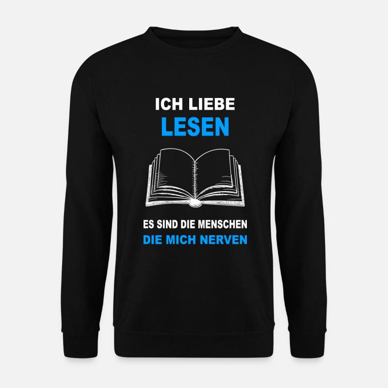 Buch Lesen Bücher Literatur Leser Leseratte Buch - Unisex Pullover - Schwarz