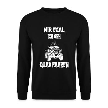 Quad Quadfahrer Motorsport Offroad Quad Spruch - Unisex Pullover - Schwarz - Vorne - Alina (178cm) & Michal (187cm)
