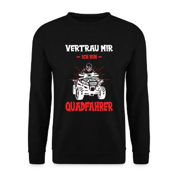 Quad Quadfahrer Motorsport Offroad Quad Spruch - Unisex Pullover - Schwarz - Vorne - Alina (178cm) & Michal (187cm)