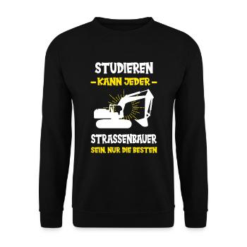 Straßenbau Strassenbauer Bauarbeiter Straßenbauer - Unisex Pullover - Schwarz - Vorne - Alina (178cm) & Michal (187cm)