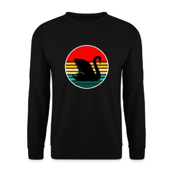 cygne oiseau oiseau d’eau cygne animaux étang étang - Sweat-shirt Unisexe - noir - Devant - Alina (178cm) & Michal (187cm)