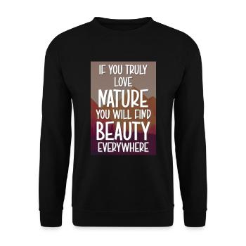 Forest Hiking Environmental Protection Mountains - Unisex Sweatshirt - black - Front - Alina (178cm) & Michal (187cm)