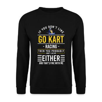 Gokart Rennkart Kartrennen - Unisex Pullover - Schwarz - Vorne - Alina (178cm) & Michal (187cm)