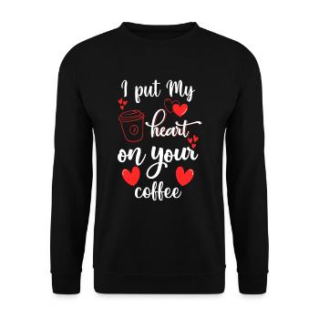 Barista Morning Muffle Bar - Sweat-shirt Unisexe - noir - Devant - Alina (178cm) & Michal (187cm)