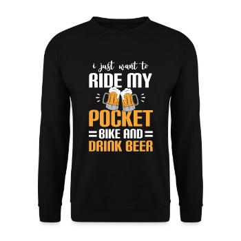 Motocross Bikerin Matsch - Unisex Pullover - Schwarz - Vorne - Alina (178cm) & Michal (187cm)