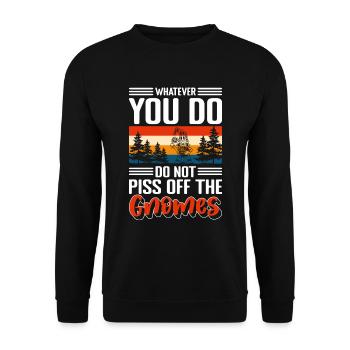 Pointed Hat Gnome Clay Elves Christmas Elf - Unisex Sweatshirt - black - Front - Alina (178cm) & Michal (187cm)