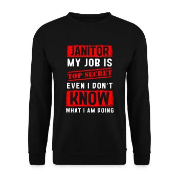 Nettoyant pour balais et seaux de gardien - Sweat-shirt Unisexe - noir - Devant - Alina (178cm) & Michal (187cm)