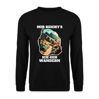Mir reicht's ich geh wandern - Unisex Pullover - Schwarz - Vorne - Alina (178cm) & Michal (187cm)