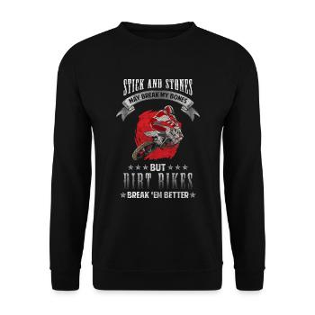 Mountainbike Motocross Street - Unisex Pullover - Schwarz - Vorne - Alina (178cm) & Michal (187cm)