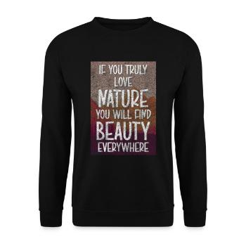 Wald Camping Tiere - Unisex Pullover - Schwarz - Vorne - Alina (178cm) & Michal (187cm)