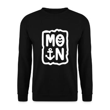 Moin (weiss) - Unisex Pullover - Schwarz - Vorne - Alina (178cm) & Michal (187cm)