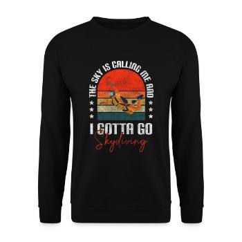 Fallschirmspringer Sprung Base Jump - Unisex Pullover - Schwarz - Vorne - Alina (178cm) & Michal (187cm)