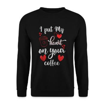 Bartender Connoisseur Latte Macchiato Coffee Bean - Unisex Sweatshirt - black - Front - Alina (178cm) & Michal (187cm)