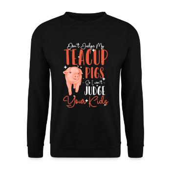 Teacup Piggy Pig Piggy Breeder - Sweat-shirt Unisexe - noir - Devant - Alina (178cm) & Michal (187cm)