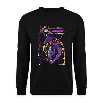Cyberpunk Streetwear Japan Futuristisch - Unisex Pullover - Schwarz - Vorne - Alina (178cm) & Michal (187cm)