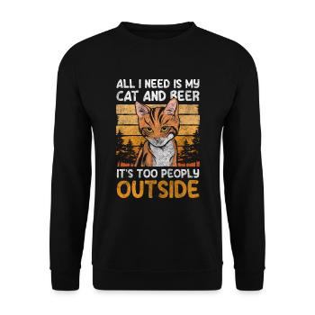 Chats, Chaton, Miaou, Mignon - Sweat-shirt Unisexe - noir - Devant - Alina (178cm) & Michal (187cm)
