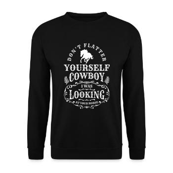 Rodéo, Équitation, Cavaliers équestres de l’Ouest - Sweat-shirt Unisexe - noir - Devant - Alina (178cm) & Michal (187cm)