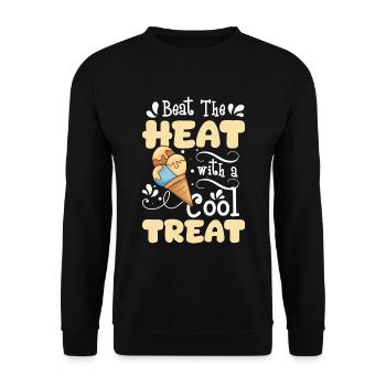 Eis Sommer Naschen Eistüte - Unisex Pullover - Schwarz - Vorne - Alina (178cm) & Michal (187cm)