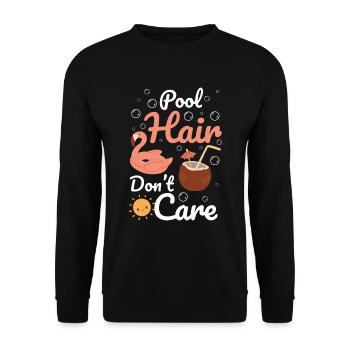 Pool, Water, Recreation, Diving - Unisex Sweatshirt - black - Front - Alina (178cm) & Michal (187cm)