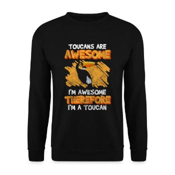 Tukan Tropen Amazonas Fliegen - Unisex Pullover - Schwarz - Vorne - Alina (178cm) & Michal (187cm)
