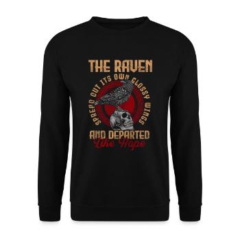 Krähe Odin Schwarz Rune - Unisex Pullover - Schwarz - Vorne - Alina (178cm) & Michal (187cm)