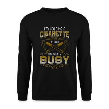 Cigarette Cigar Vaping Box - Unisex Sweatshirt - black - Front - Alina (178cm) & Michal (187cm)