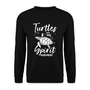 Conservation des espèces aquatiques de tortues - Sweat-shirt Unisexe - noir - Devant - Alina (178cm) & Michal (187cm)