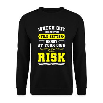Building tilers - Unisex Sweatshirt - black - Front - Alina (178cm) & Michal (187cm)