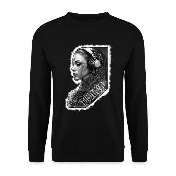 Musique Electro Rays - Sweat-shirt Unisexe - noir - Devant - Alina (178cm) & Michal (187cm)