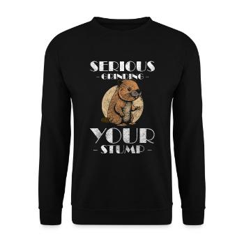 Rodent Dam Animal Beaver Tail - Unisex Sweatshirt - black - Front - Alina (178cm) & Michal (187cm)