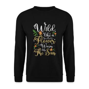 Blumen Zuneigung Romantisch Blüte - Unisex Pullover - Schwarz - Vorne - Alina (178cm) & Michal (187cm)