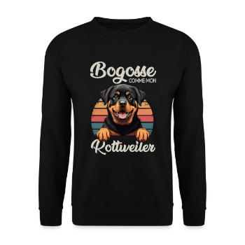 Bogosse comme mon Rottweiller cadeau chien - Sweat-shirt Unisexe - noir - Devant - Alina (178cm) & Michal (187cm)