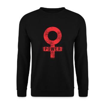 Frauen Power Venussymbol - Unisex Pullover - Schwarz - Vorne - Alina (178cm) & Michal (187cm)