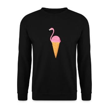 Flamingo Ice Cream - Unisex Pullover - Schwarz - Vorne - Alina (178cm) & Michal (187cm)