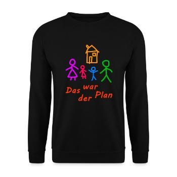 Das war der Plan - Kinderzeichnung - Unisex Pullover - Schwarz - Vorne - Alina (178cm) & Michal (187cm)