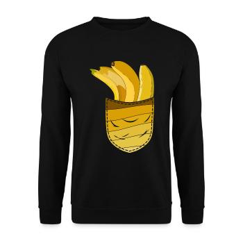 Banane Fruit Fruit Cadeau Chest Pocket Banane - Sweat-shirt Unisexe - noir - Devant - Alina (178cm) & Michal (187cm)