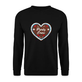 Lebkuchenherz "Party Crew" grunge look - Unisex Pullover - Schwarz - Vorne - Alina (178cm) & Michal (187cm)