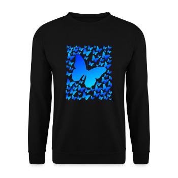 Schmetterling Butterfly - Unisex Pullover - Schwarz - Vorne - Alina (178cm) & Michal (187cm)