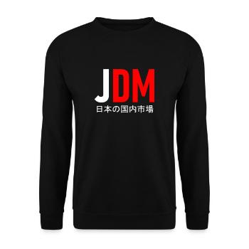 JDM - Unisex Sweatshirt - black - Front - Alina (178cm) & Michal (187cm)