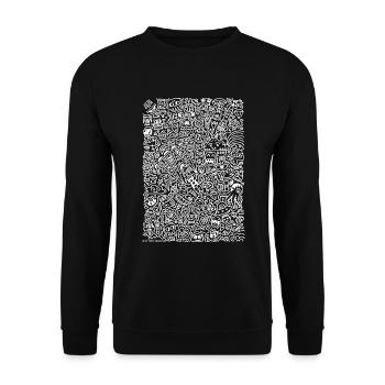 Doodle Paragliders blanc - Sweat-shirt Unisexe - noir - Devant - Alina (178cm) & Michal (187cm)