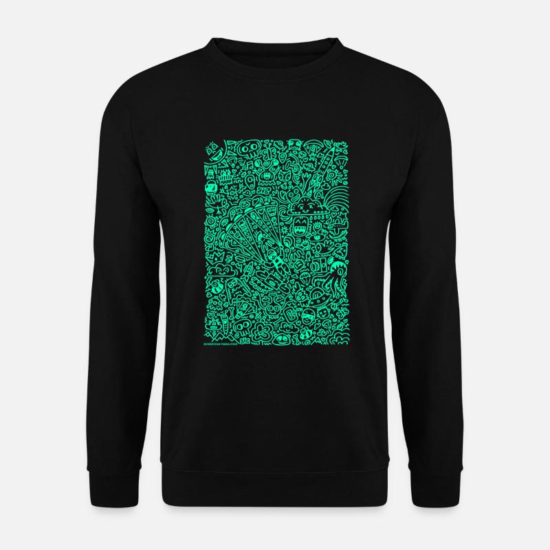 Doodle Paragliders mint - Unisex Sweatshirt - black