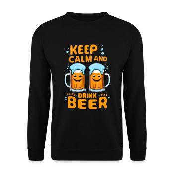 Funny beer mugs - Unisex Sweatshirt - black - Front - Alina (178cm) & Michal (187cm)