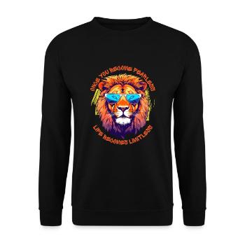 Once You Become Fearless - Life Becomes Limitless - Unisex Sweatshirt - black - Front - Alina (178cm) & Michal (187cm)