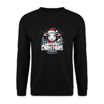 Mouton de Noël - Noël laineux - Sweat-shirt Unisexe - noir - Devant - Alina (178cm) & Michal (187cm)
