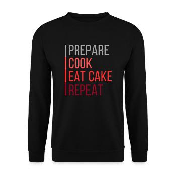 instructions for cooking apple pie - Unisex Sweatshirt - black - Front - Alina (178cm) & Michal (187cm)